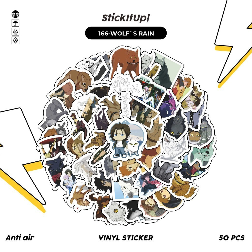 

COD✨ 50 Pcs Stiker Motif Anime Wolf's Rain Anti Air Untuk Dekorasi Notebook Sepeda Skateboard Handphone DIY
