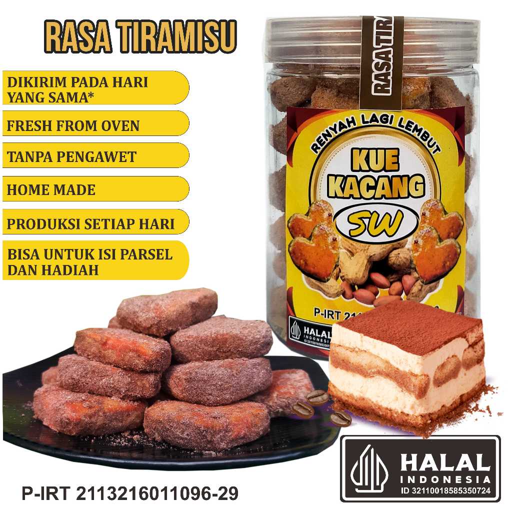 

KUE KACANG SW/RASA TIRAMISU/KUE KERING/KUE LEBARAN/KUE RAMADHAN