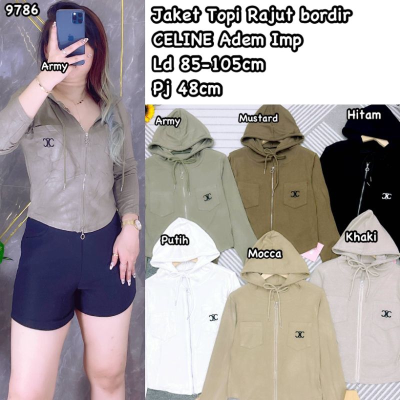 9786 Jaket Topi Rajut bordir Celine