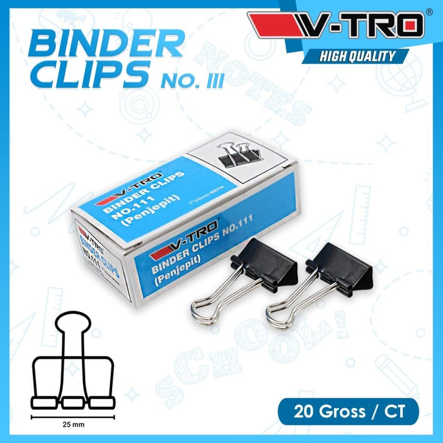 

BINDER CLIP NO 111/ KLIP KERTAS NO 111 MURAH UKURAN 1