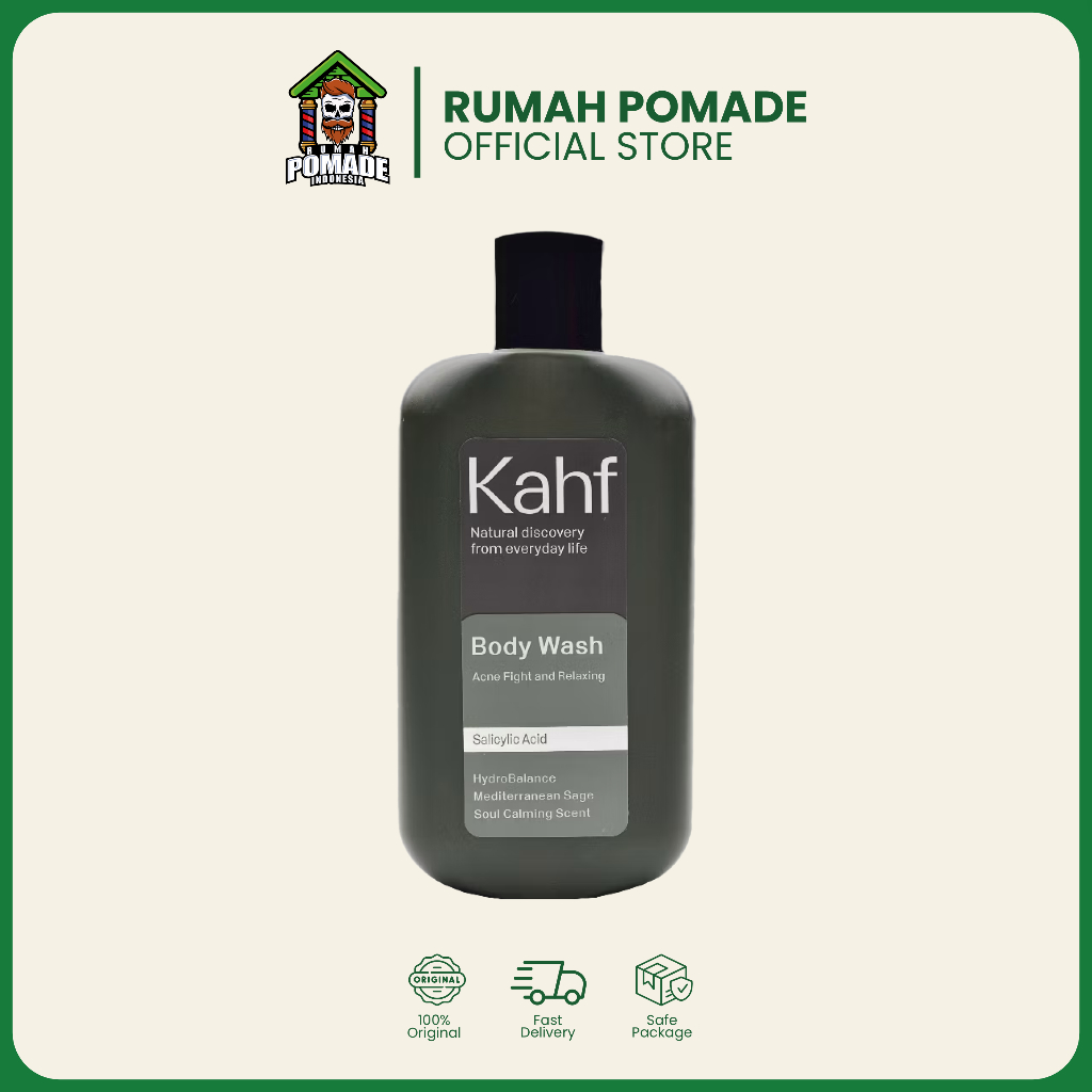 Kahf Acne Fight and Relaxing Body Wash 200 Ml - Sabun Badan Pria Kahf Hijau Sabun Jerawat Badan Orig