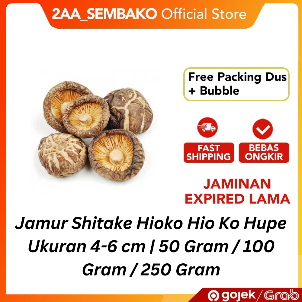 

Jamur Shitake Hioko Hio Ko Hupe Ukuran 4-6 cm | 50 Gram / 100 Gram / 250 Gram / 500 Gram