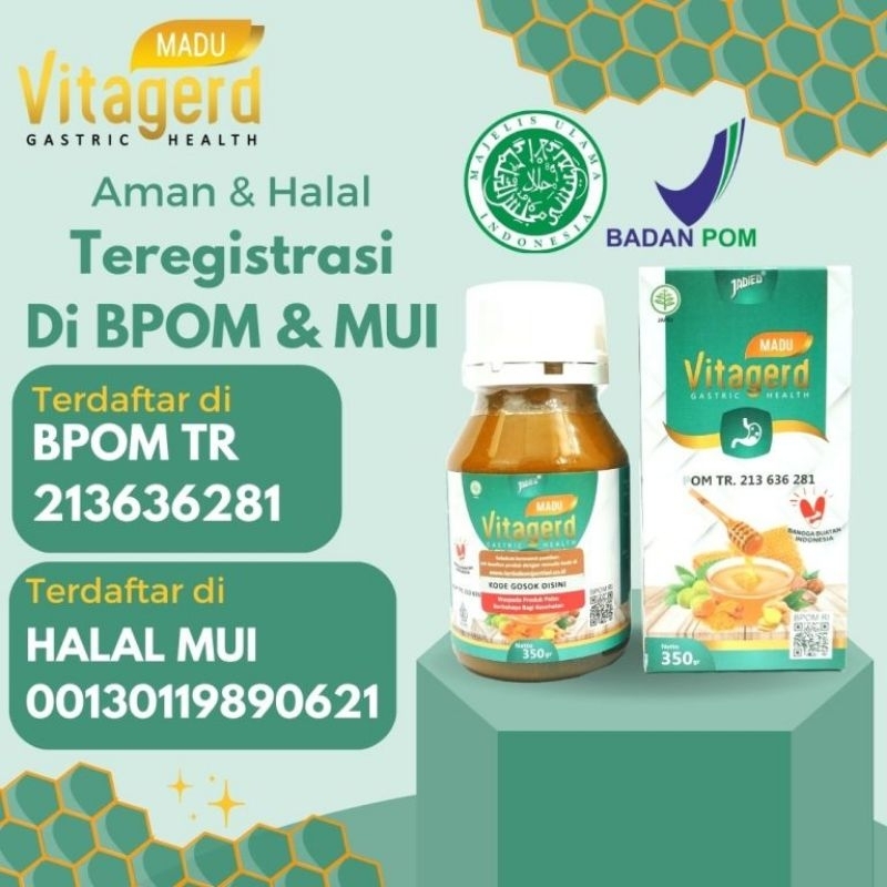 

madu VITAGERD ASLI ORIGINAL herbal Obat GRED Asam Lambung & MAAG Ampuh Untuk kesehatan Pencernaan