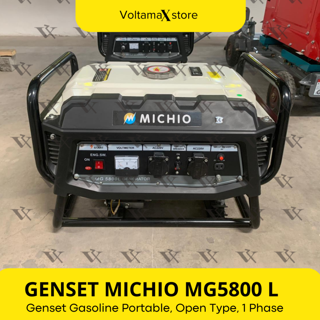 Genset Bensin Portabel MICHIO 3000 Watt Genset Open Type MG5800L