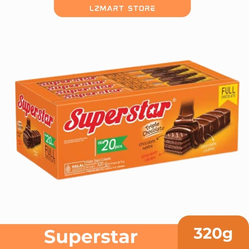 

Wafer SuperStar Triple Chocolate / 1 Box isi 20pcs (336gr)