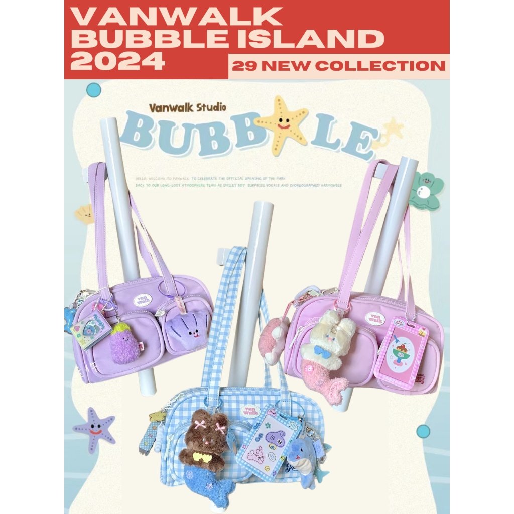 VANWALK Bubble Island 2024 - tas original 100% authentic shoulder bag antungan kunci pastel import c