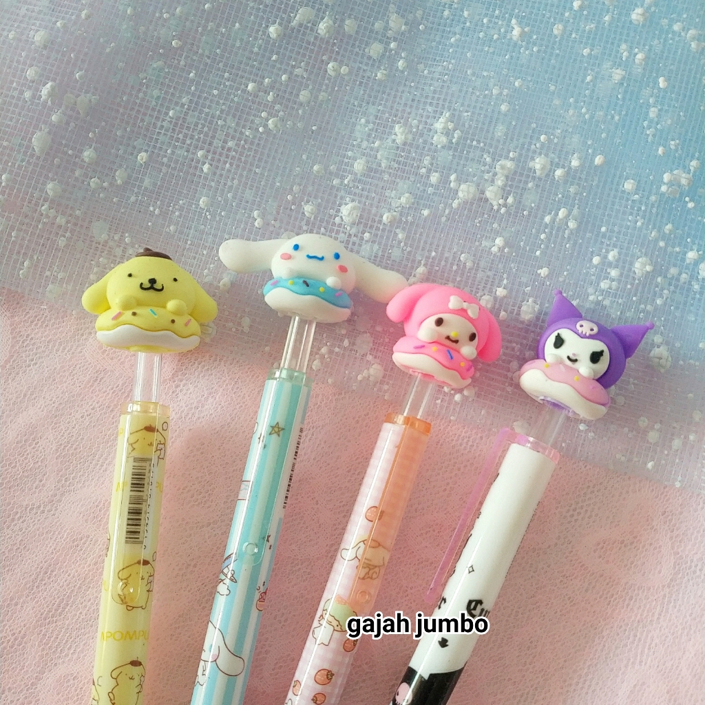 

Bolpen Cartoon Karakter Anak Pencetan Cetekan 0.5 mm Ink Gel Pen Hitam Bolpoin Pencet