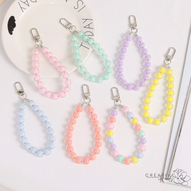 

Warna Pearl Bracelet Key Bin Yak Candy Color Bead Diy Jewelry Accessories Roundad Headset Liontin