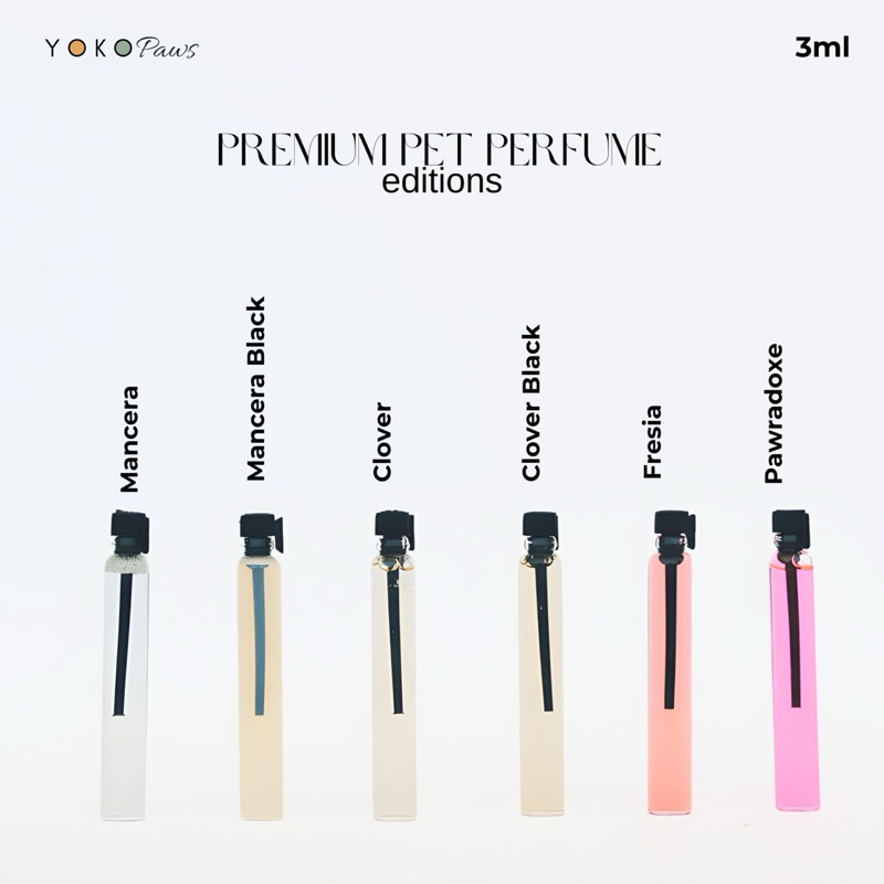 Yoko Paws Premium Pawfume 3ML  (FOR PETS) COCO PAWNEL, TWILLY PAWMES , PAW MALONE , PAWLINO | Parfum