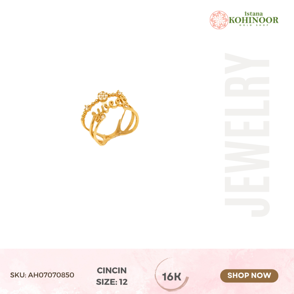 KOHINOOR EMAS CINCIN GOLD VARIASI 16K YELLOW GOLD