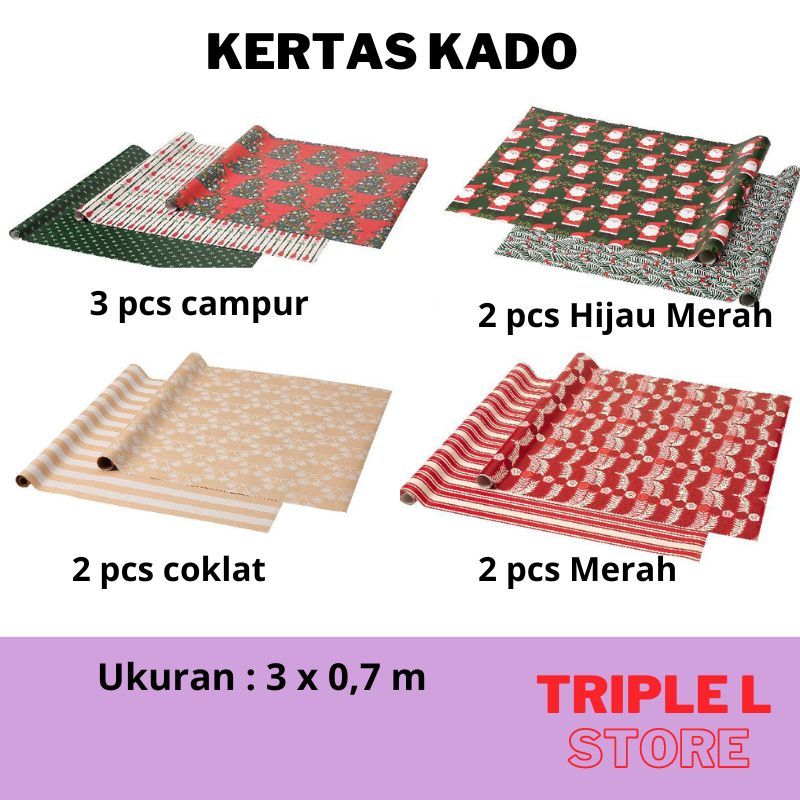 

Kertas Kado Motif Campur Natal 3 x 0,7 m VINTERFINT
