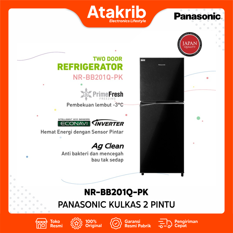 PANASONIC KULKAS 2 PINTU NR-BB201Q-PK