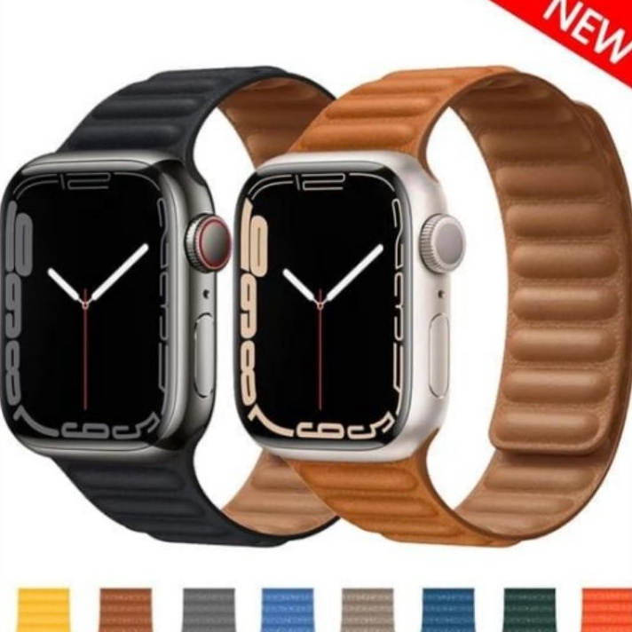 SPESIAL BULAN INI STRAP IWATCH LEATHER MAGNETIC 42MM 44MM 45MM ORIGINAL
