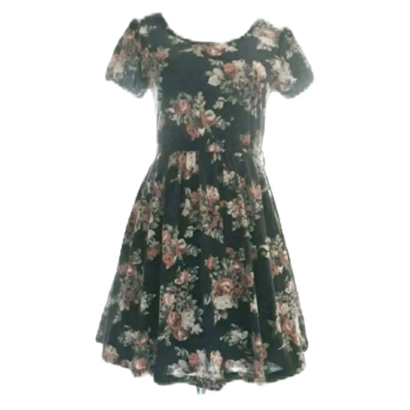 Dress Colza Flowery Darkbrown