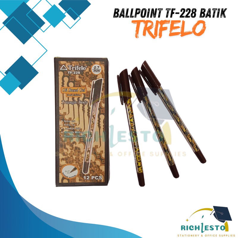 

TRIFELO TF-228 Ballpoint Bolpen Batik 0.7mm Pena Pen