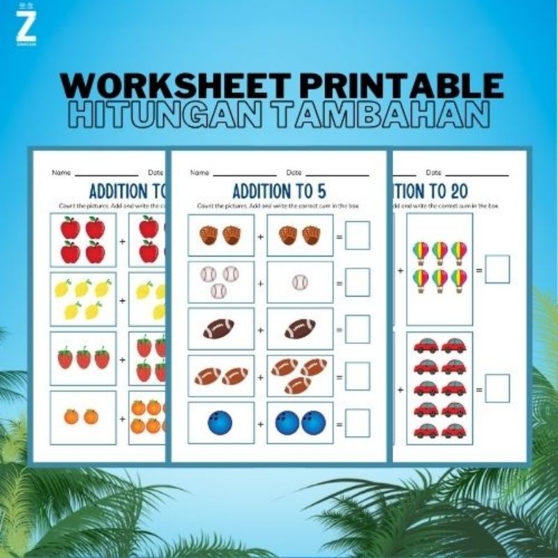 

Worksheet Printable Hitungan Tambahan A4