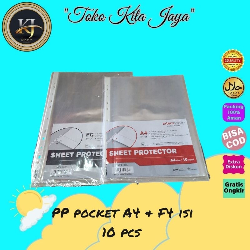 

Plastik sheet protector/PP Pocket Inter X F4 & A4