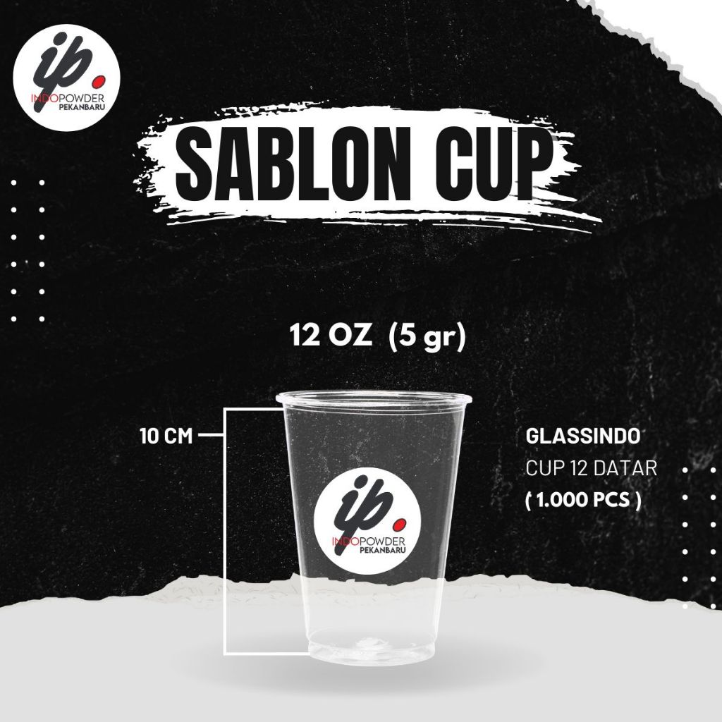 Sablon Cup 12oz Datar Glassindo 1.000pcs