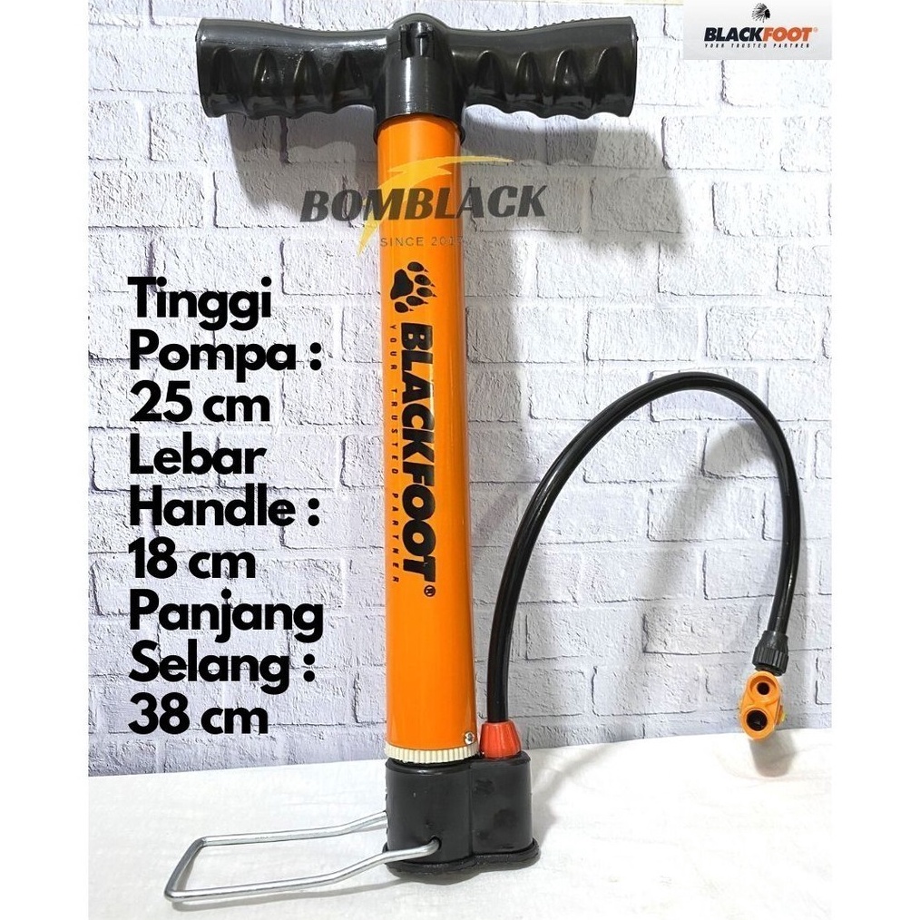 BLACKFOOT Pompa Ban Sepeda Mini PENDEK Angin Manual Pompa Motor Bola Kompa Ban