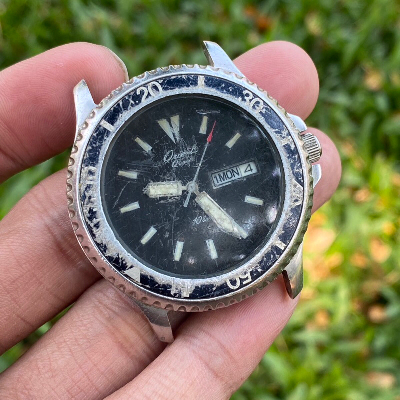 jam tangan bahan mod modifikasi Orient Diver Quartz japan kuno antik jadul vintage