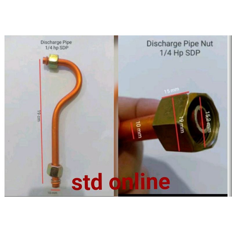 Selang  Kompresor sdp 14hp dischager pipe kompresor angin 14hp SDP