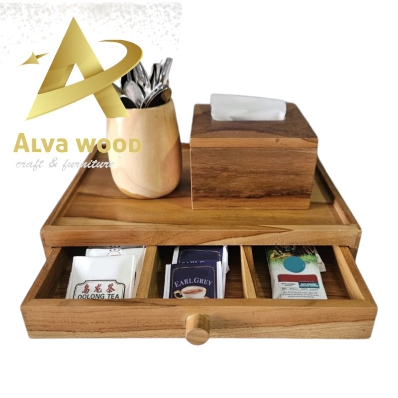 laci kotak penyimpanan serbaguna desk organizer