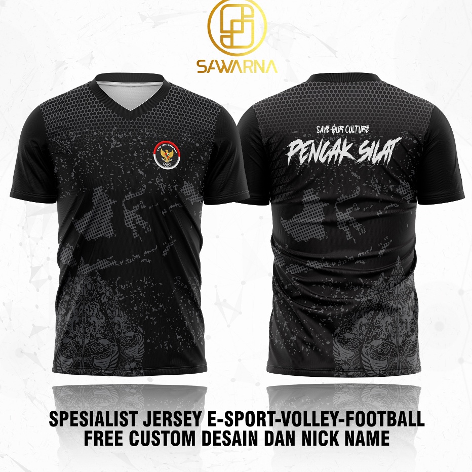 Kaos Jersey Pencak Silat ungan Tearu bisa ganti nama sendiri IPSI  IKSPI  KERA SAKTI  PSHT  PSHW  TA