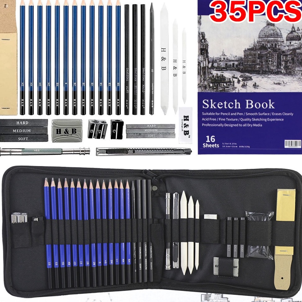 

Lebih Kekinian 3335PCSSet Sketch Pencil Pisau Penghapus dan Pensil Gambar untuk Keperluan Sekolah Pencil Drawing Set