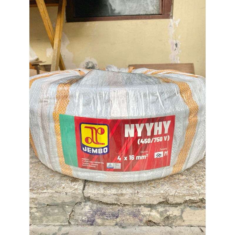 Kabel NYYHY Jembo 4x16mm serabut sangat tebal tembaga murni original Jembo SNI panjang 50 meter