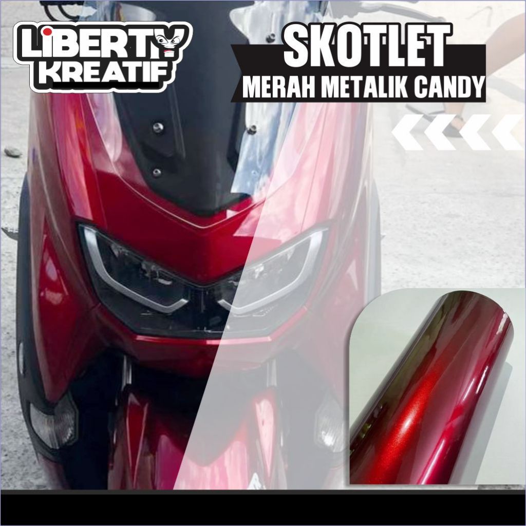 Skotlet Sticker Wrapping Motor Merah Candy Skotlet Red Candy Skotlet Merah Elegan Skotlet Merah Maro