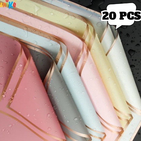 

Ready Promo 2 Pcs Kertas Cellophane Buket Bunga Flower Wrapping Paper List Frame Gold Unike Bahan Buket Lengkap