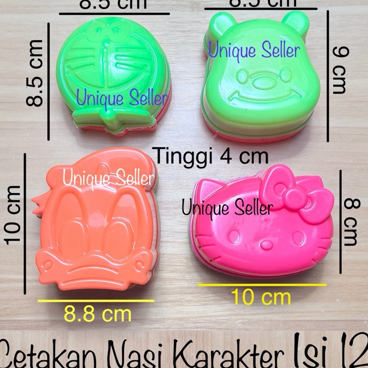 Top Limited  Isi12 Cetakan Nasi Bento Karakter Hello Kitty Doraemon Beruang Panda Donal Teddy Bear 9