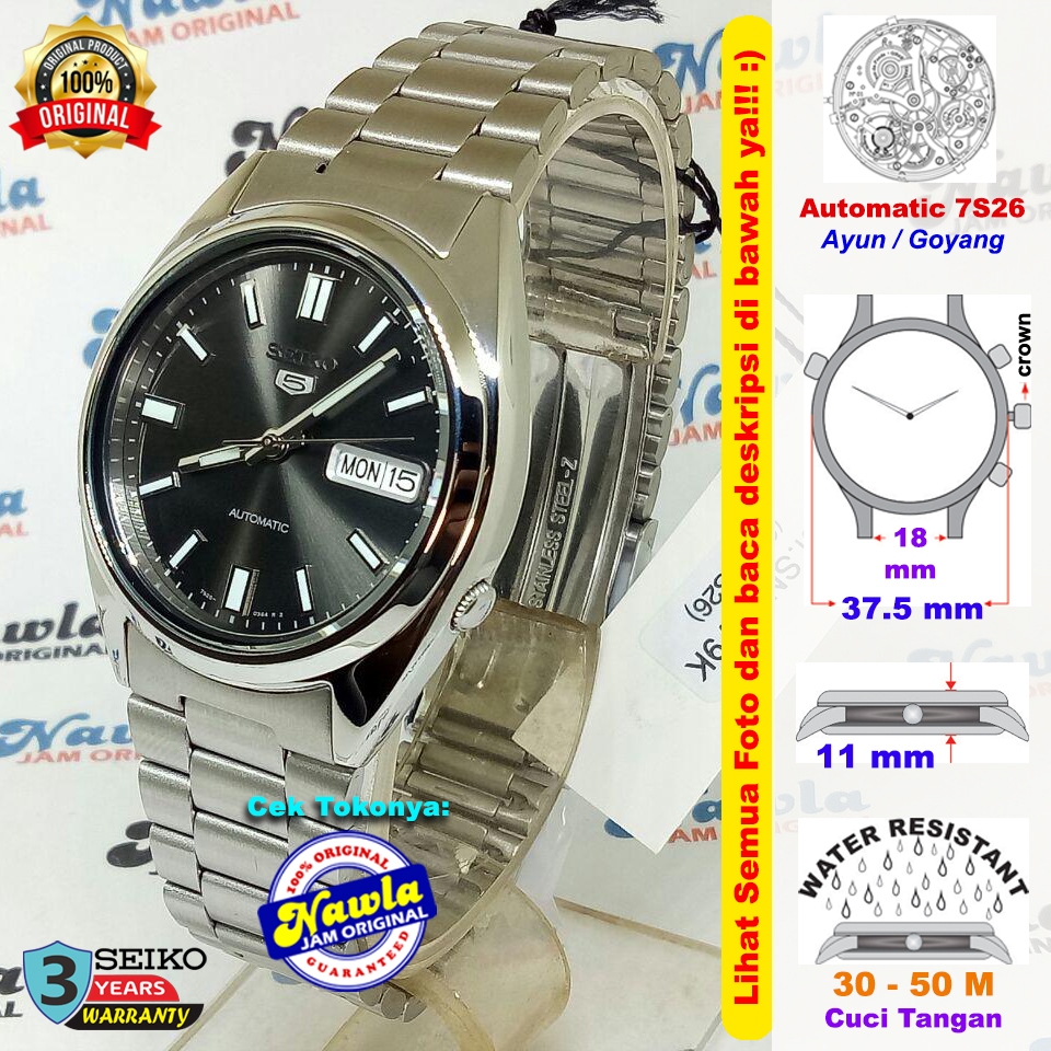 Seiko 5 SNXS79K1 Automatic Black Dial - Jam Tangan Pria SNXS79