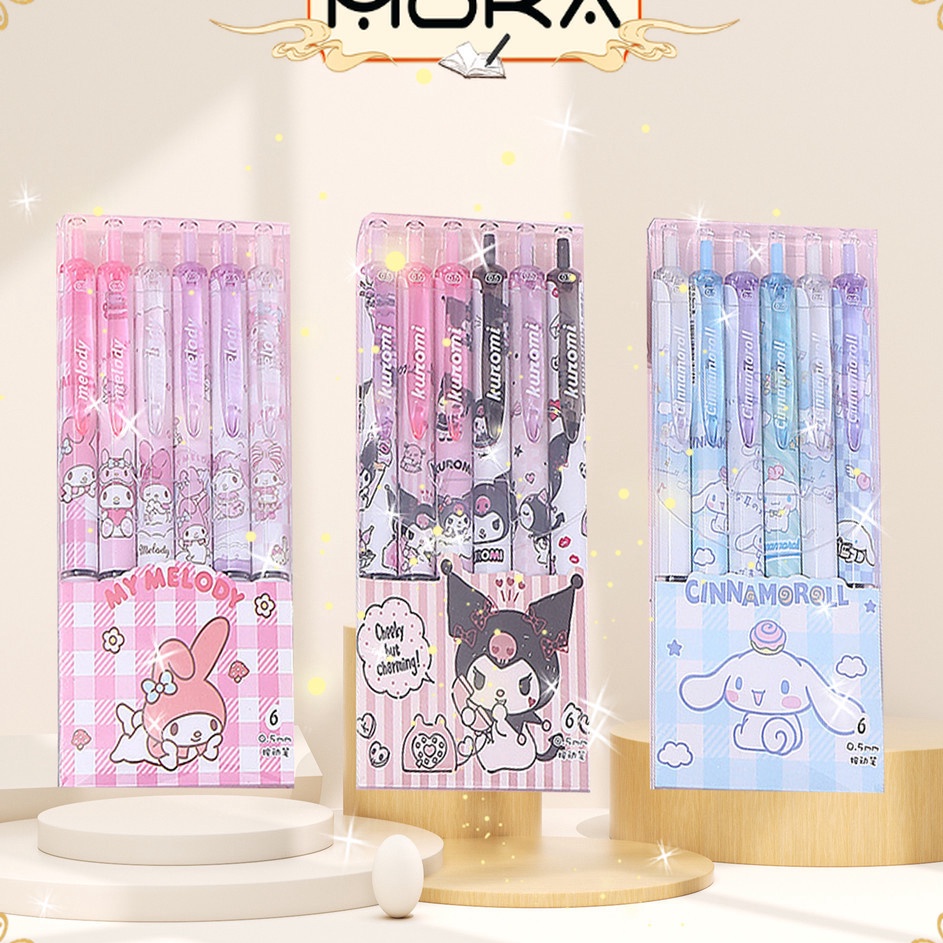 

Ready Istimewa MOKA PULPEN GEL MEKANIK 1 SET ISI 6 PCS MOTIF KARTUN KUROMI MELODY DAN CINNAMOROLL FREE BOX MKP114