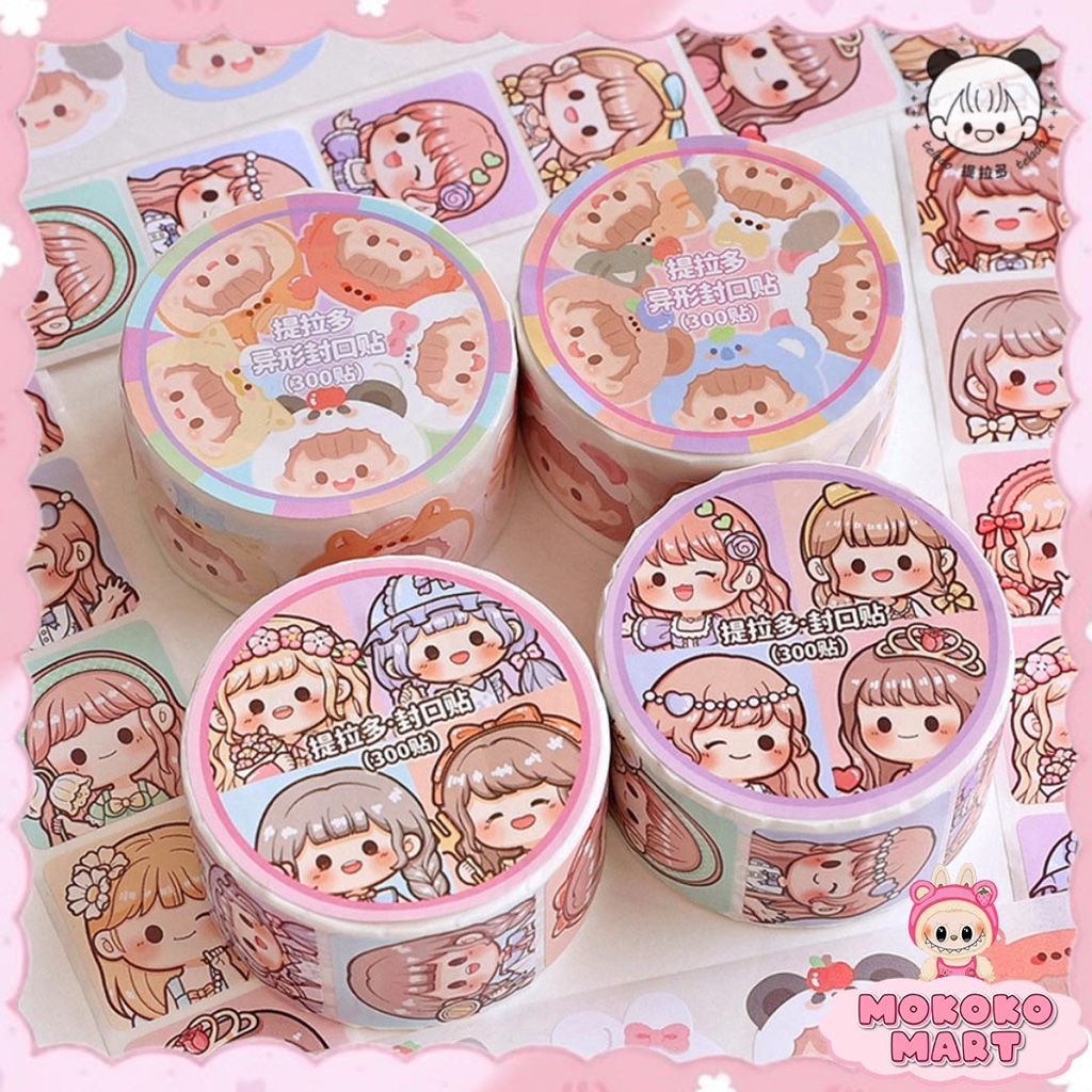 

MM 300 pcs Stiker Roll Label Lucu Cantik Dekorasi Dinding Dekorasi Case HP Dekor DIY Dodogirl TLD138