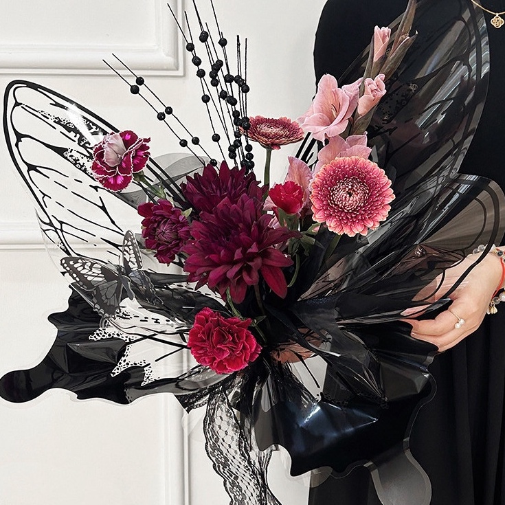 

Kejutan Terbaik 4 Lembar 1 Set Butterfly Flower Wrapping Full Pack Kertas Buket Kupu Kupu Bening Cellophane