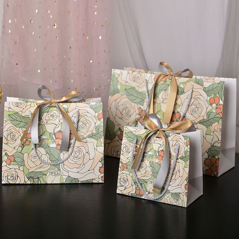 

Paper Bag Flower Vintage Goodie Bag Kantong Tas Bungkus Kado