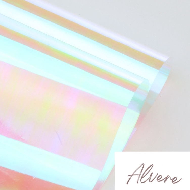 

Paling Puas 5 LEMBAR Hologram Flower Wrapping Paper Rainbow Cellophane Kertas Buket Bunga