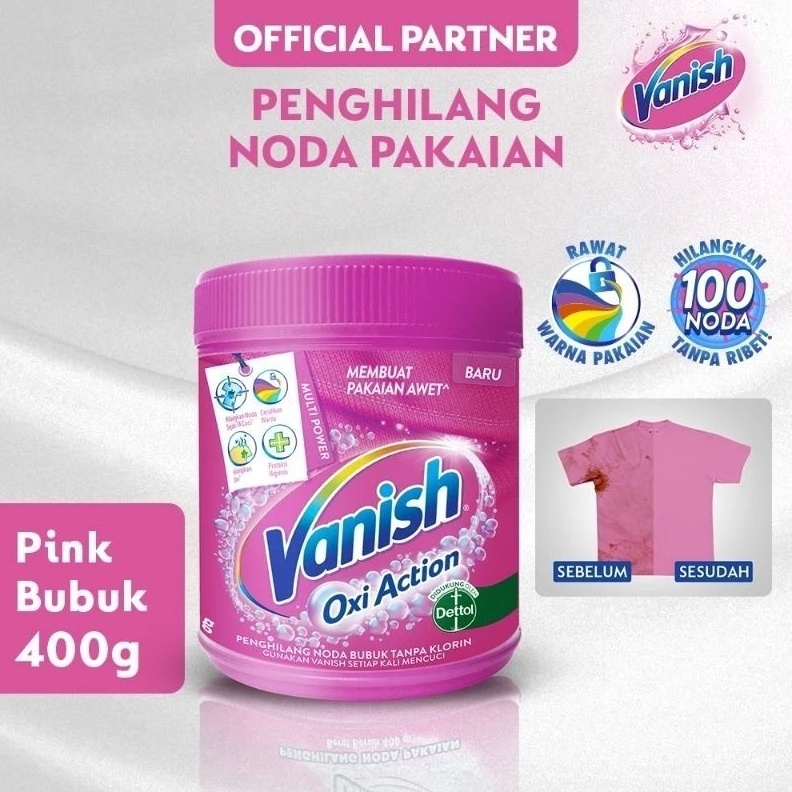Vanish Powder Oxi Action 4gr  Bubuk Penghilang Noda Pakaian 4 gr