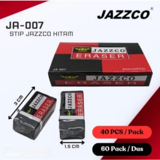 

1 box Eraser/Penghapus/Setip Jazzco Hitam Kecil JA-007 (40 Pcs)