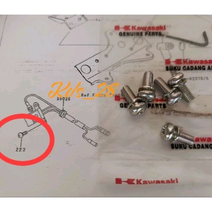 BAUT PULSER SCREW PAN WS 223AA0512 ORIGINAL KAWASAKI NINJA R RR SATUAN