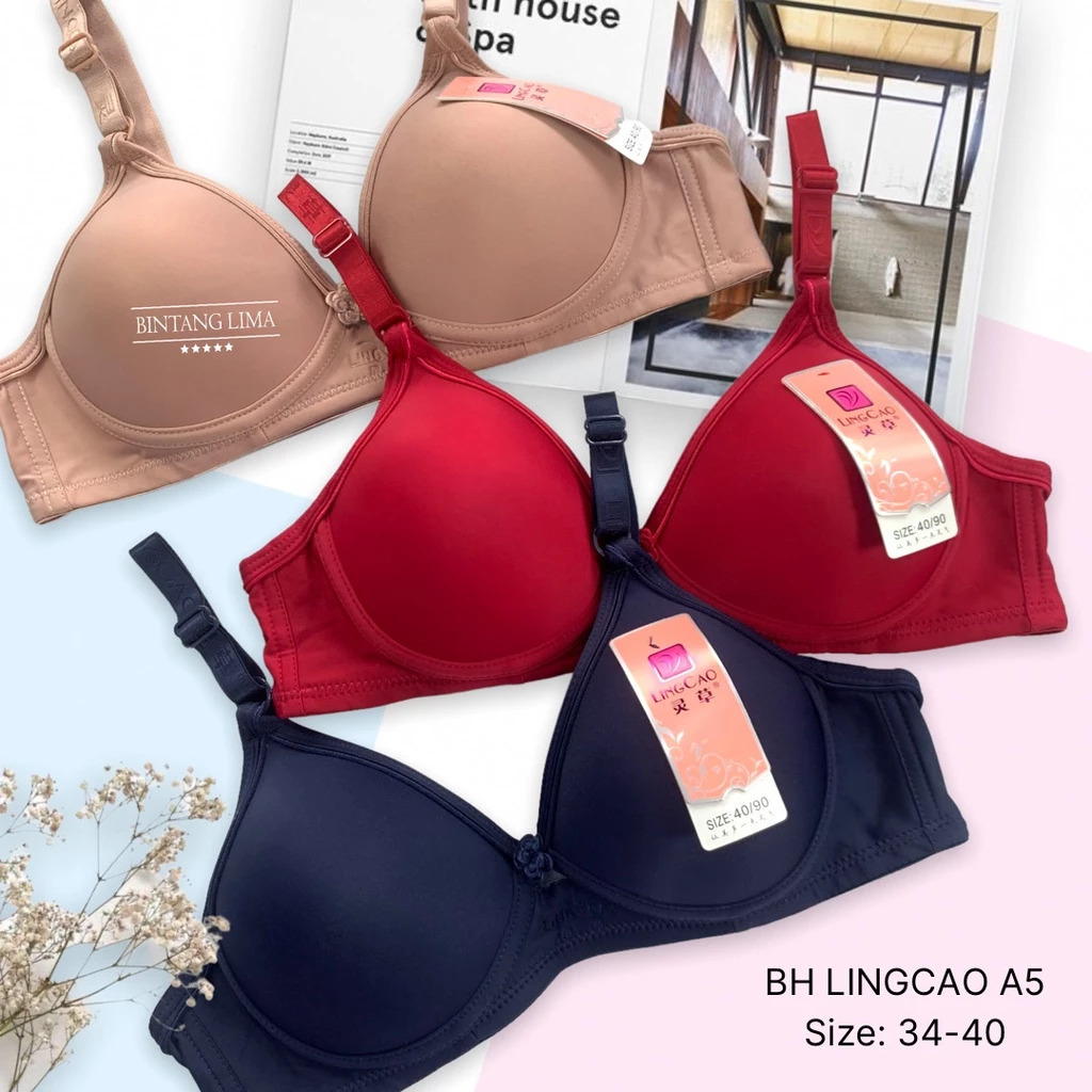 Bh Lingcao Original | Bra Push Up Bh Busa Tanpa Kawat Lingcao A5 | Bra Wanita Lingcao Murah | Best s
