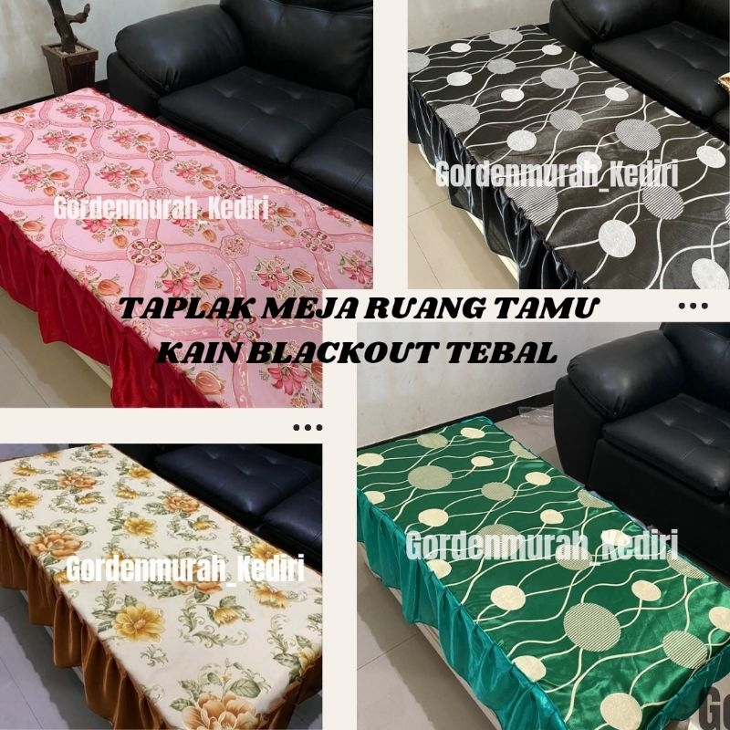 TAPLAK MEJA TAMU AESTHETIC MOTIF BUNGA/ TAPLAK MEJA KAIN BLACKOUT NAHAN TEBAL/TAPLAK MEJA RUANG TAMU