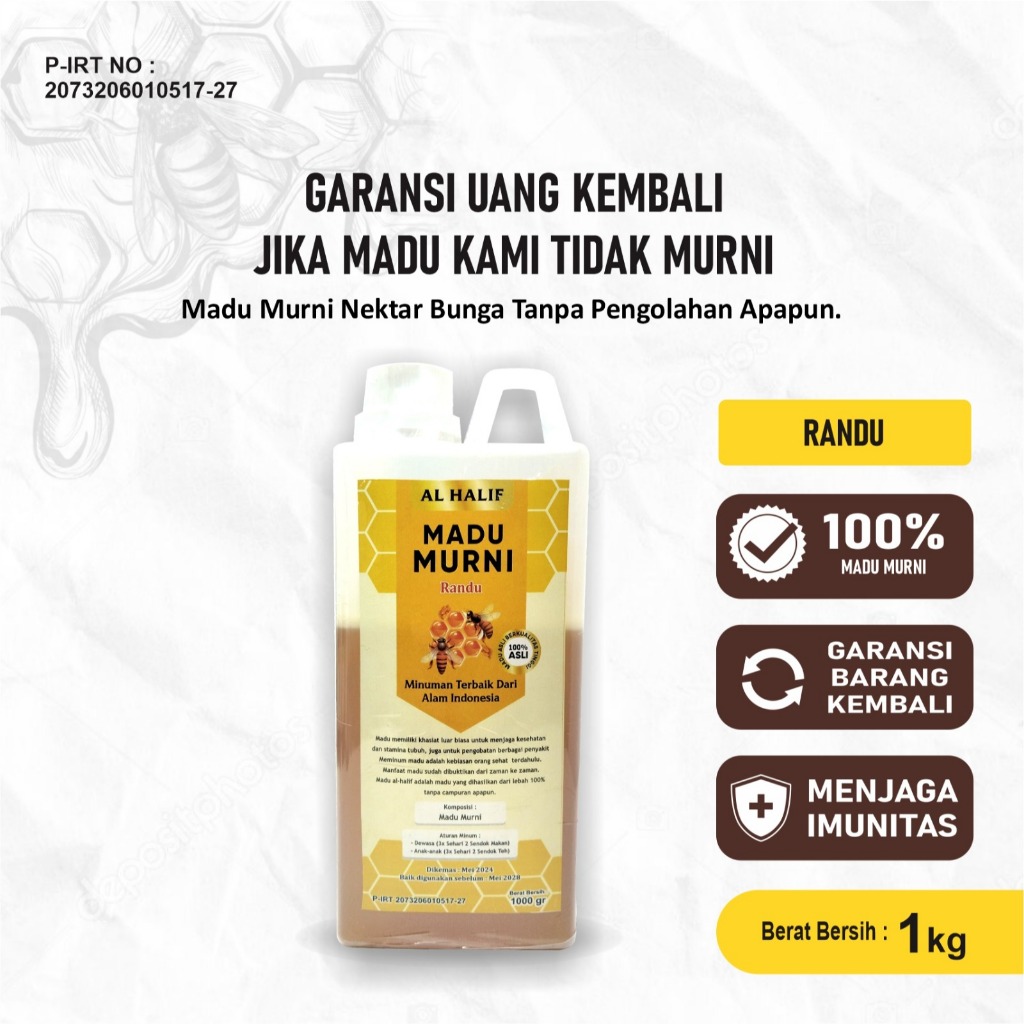 

Madu asli 100% tanpa campuran original/Madu murni asli 1 kg/Madu Randu asli 1 kg