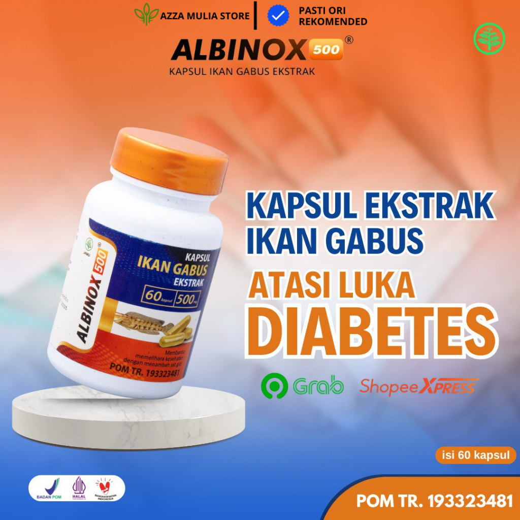 Kapsul Albinox Minyak Ikan Gabus Albinox Albumin Obat Luka Cepat Kering Pasca Operasi Isi 60 Kapsul