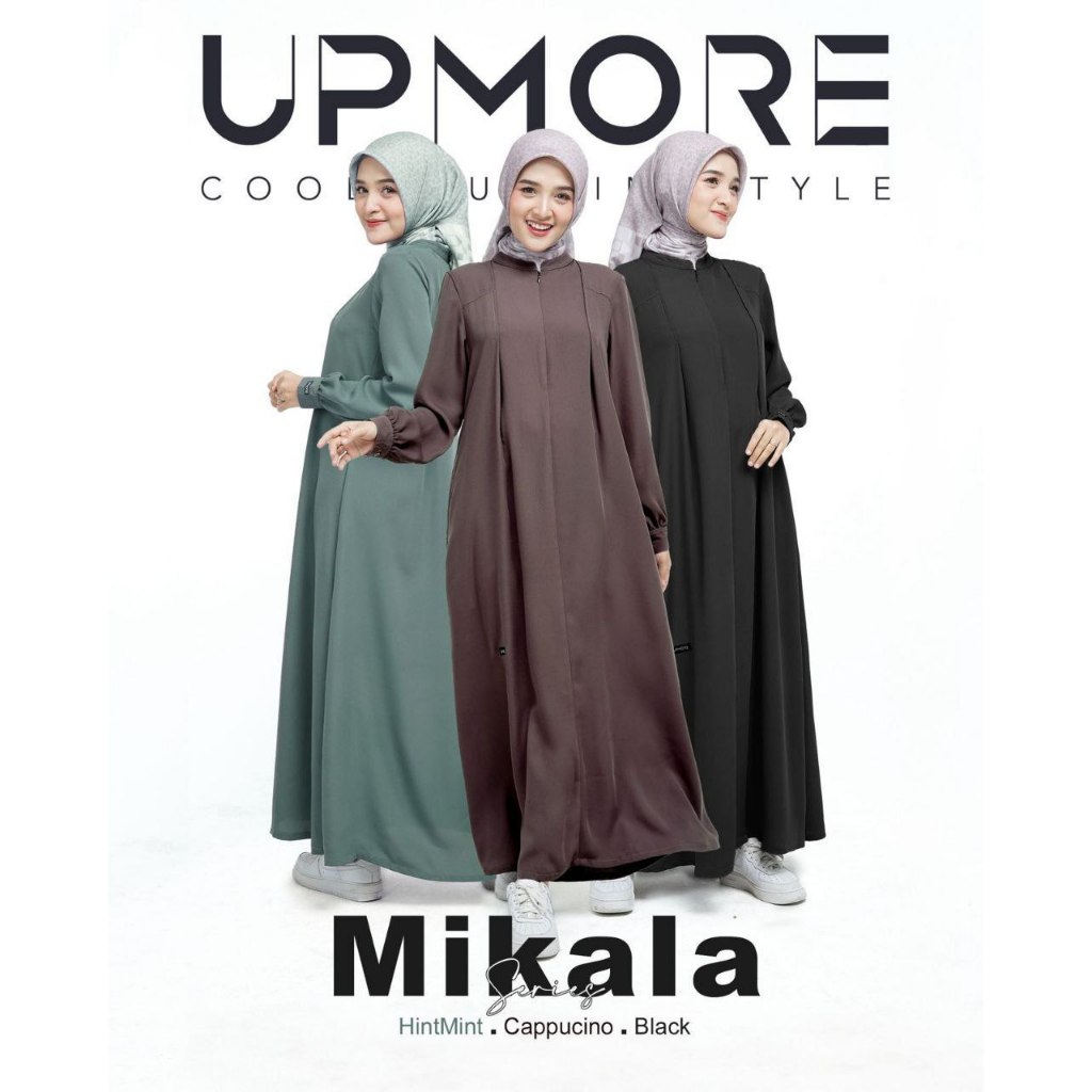[COD] TERBARU UPMORE MIKALA - GAMIS WANITA UPMORE || ORIGINAL || Upmore Mikala Black, Hint Mint, Cap