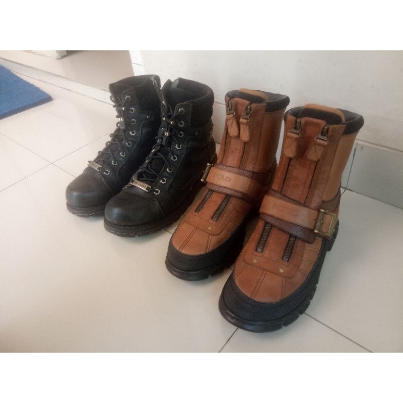 Sepatu Boot Polo Ralph Lauren dan Harley Davidson