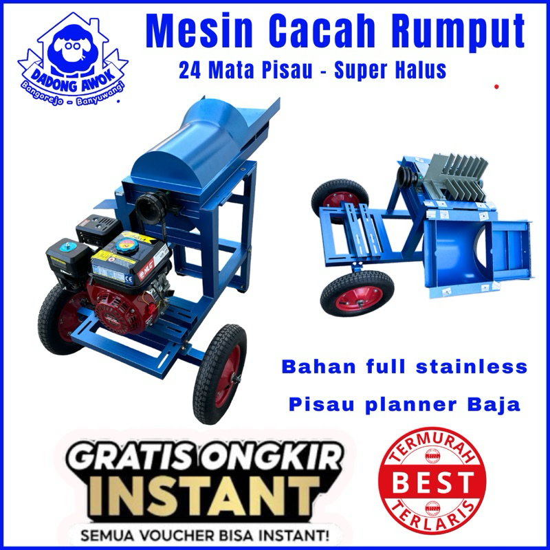 Mesin cacah rumput super halus pakan ternak 24 mata pisau - pencacah RUMPUT pakan kambing sapi domba