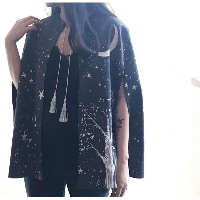 POTTS JAKARTA The Flame Cape In Dark Night Blue Size M