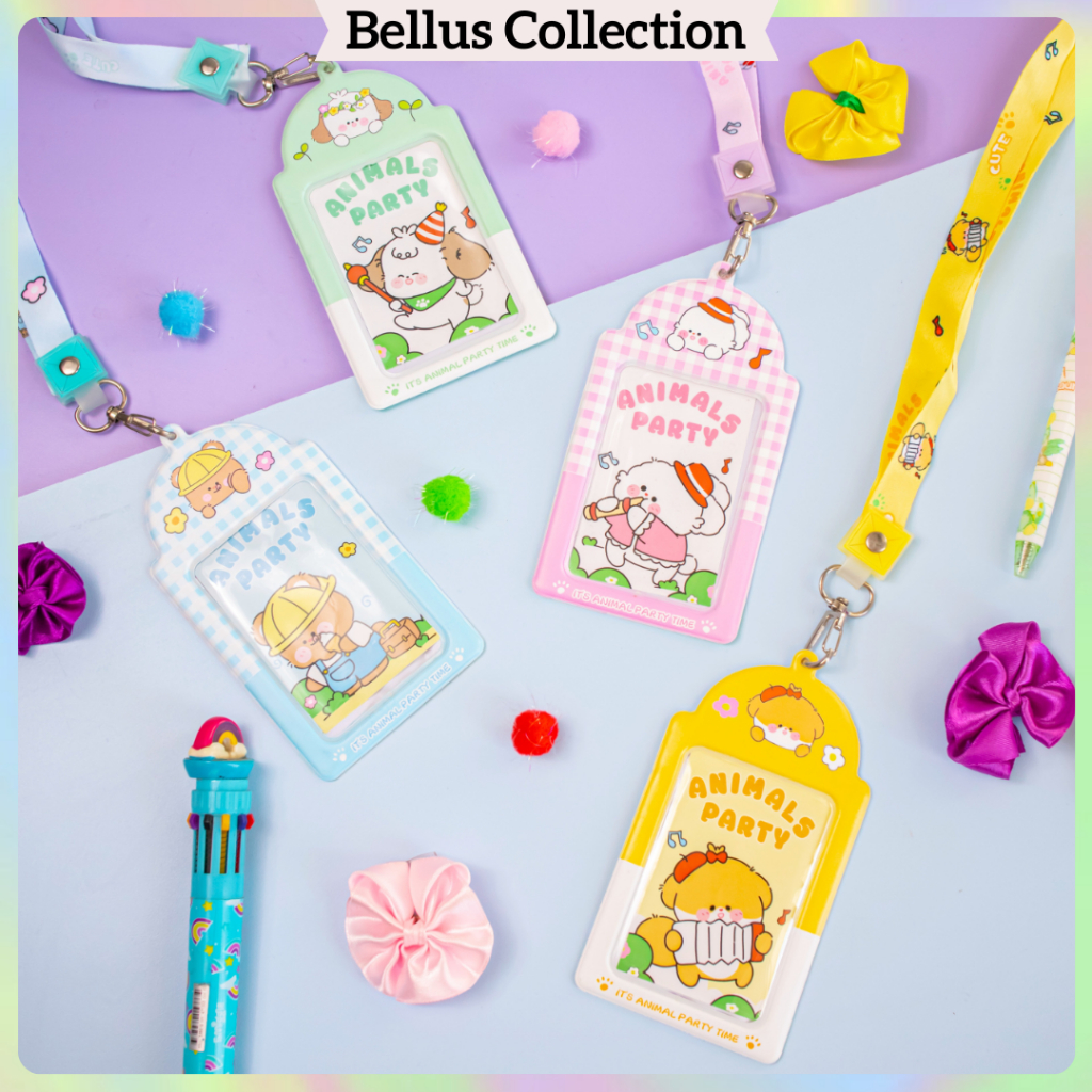 

LANYARD NAME TAG ID CARD HOLDER TALI GANTUNGAN LANYARD ✨MODEL ANIMALS PARTY✨ ID CARD HOLDER PVC CARD